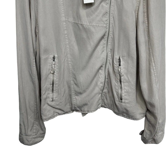 NWOT Anthropologie Blank NYC Breezy Moto Jacket Size XL White Sand Tan - Picture 6 of 13